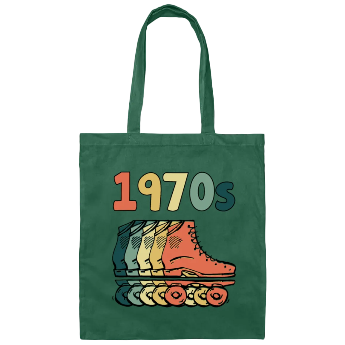 1970s Gift Skates Lover Retro Roller Love Skating Vintage Cool Skates Canvas Tote Bag