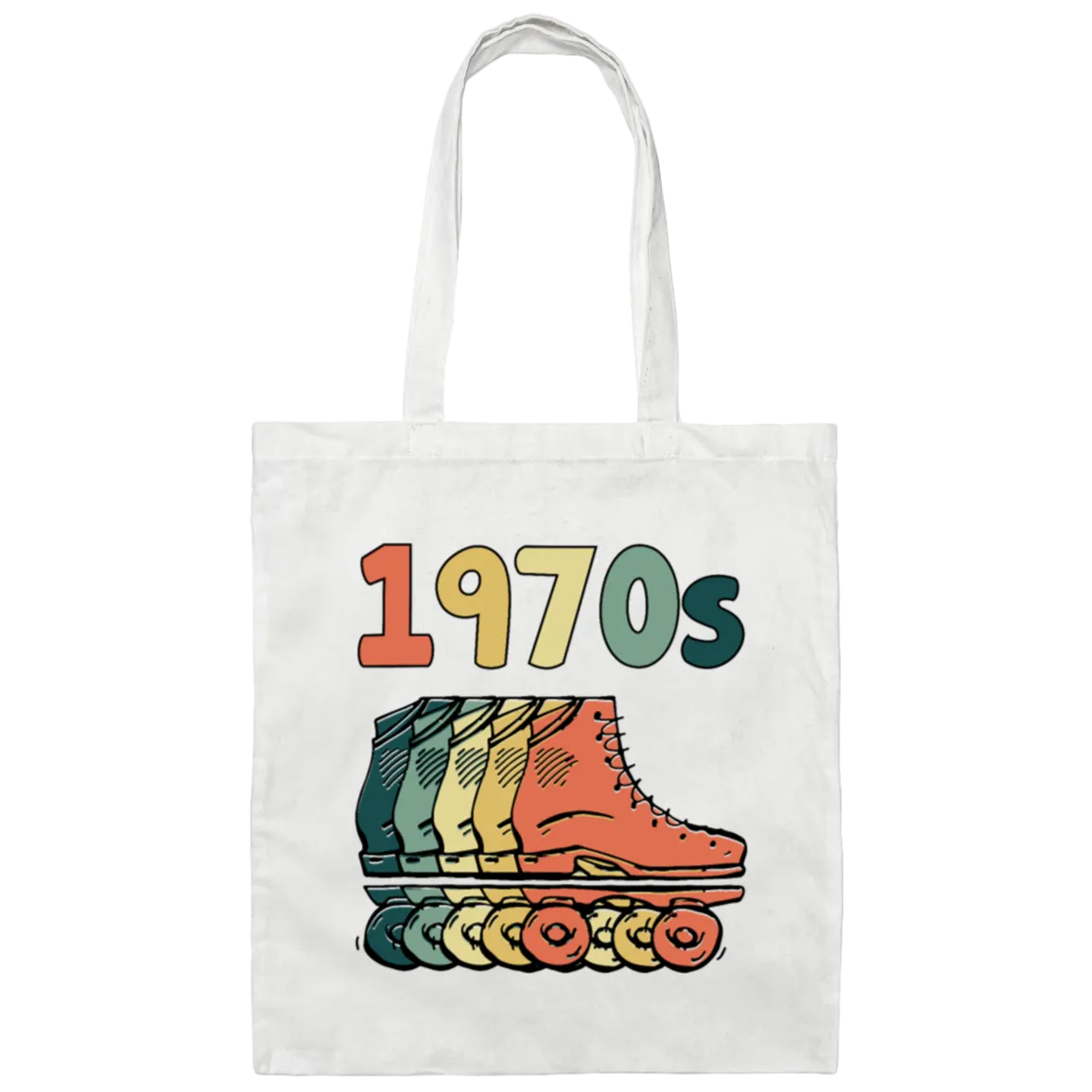 1970s Gift Skates Lover Retro Roller Love Skating Vintage Cool Skates Canvas Tote Bag