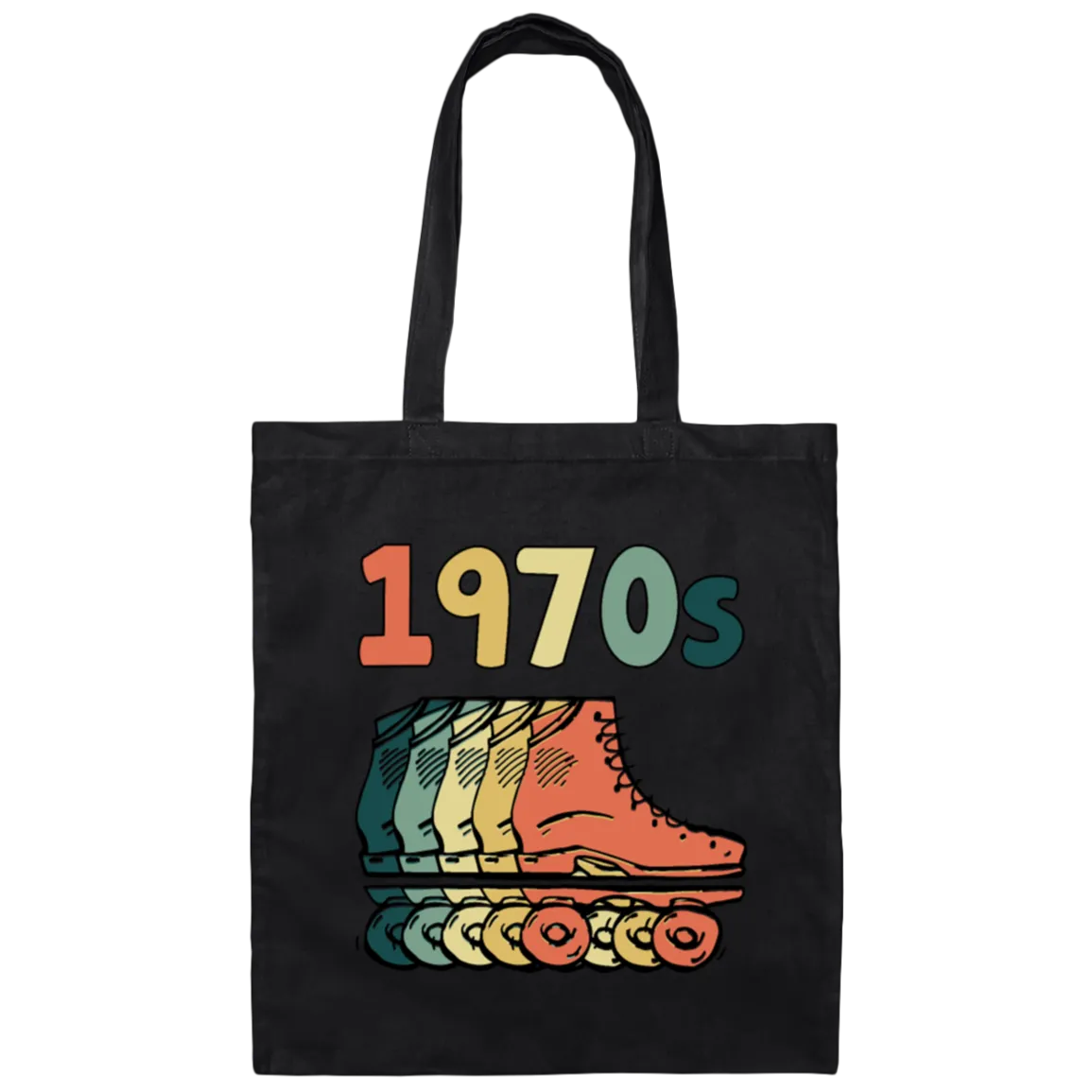 1970s Gift Skates Lover Retro Roller Love Skating Vintage Cool Skates Canvas Tote Bag