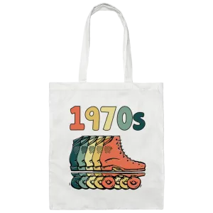 1970s Gift Skates Lover Retro Roller Love Skating Vintage Cool Skates Canvas Tote Bag