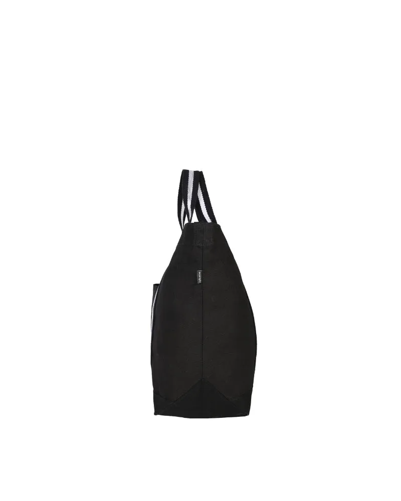 Black Canvas Crossbody Tote Bag