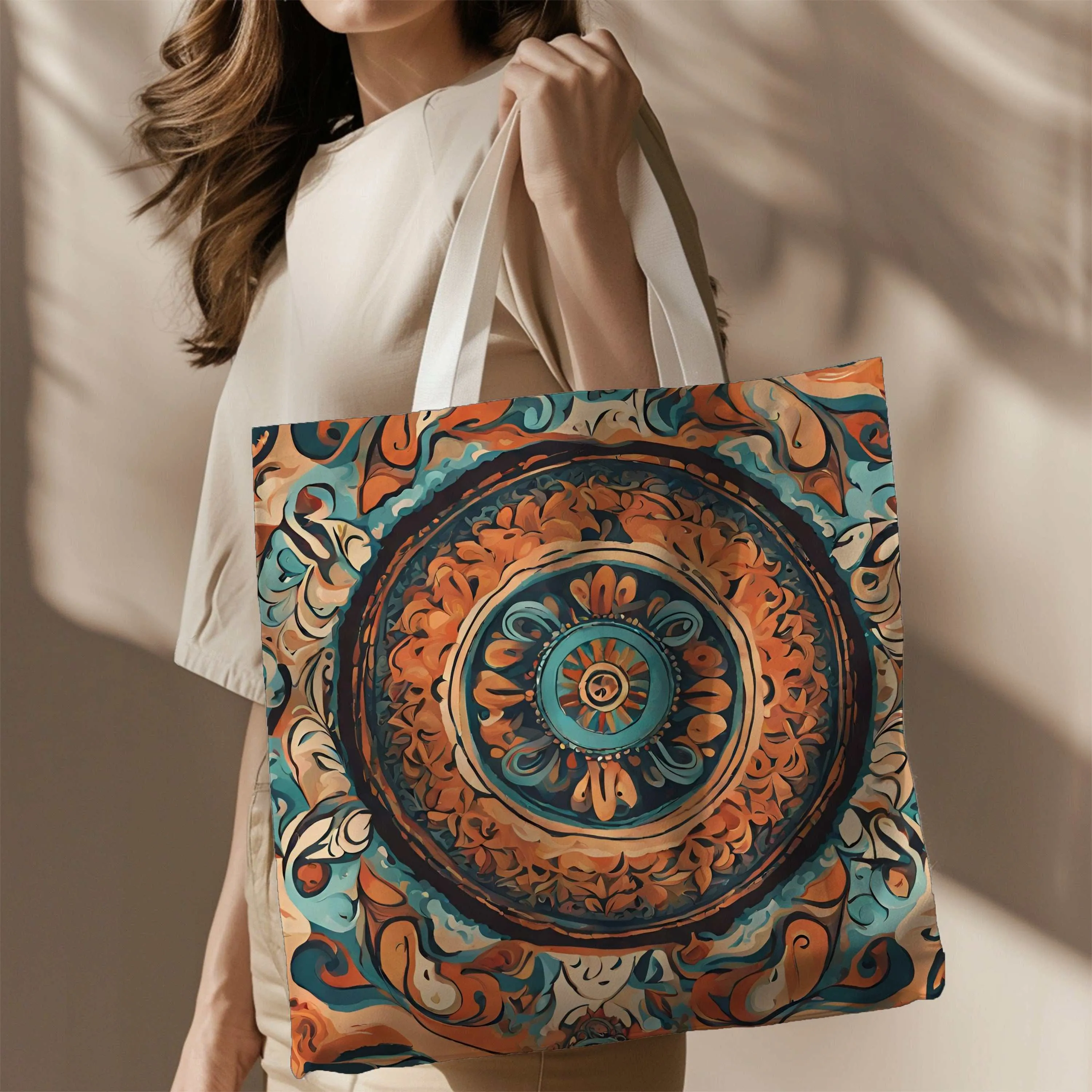 Boho Canvas Tote Bag Large Classic