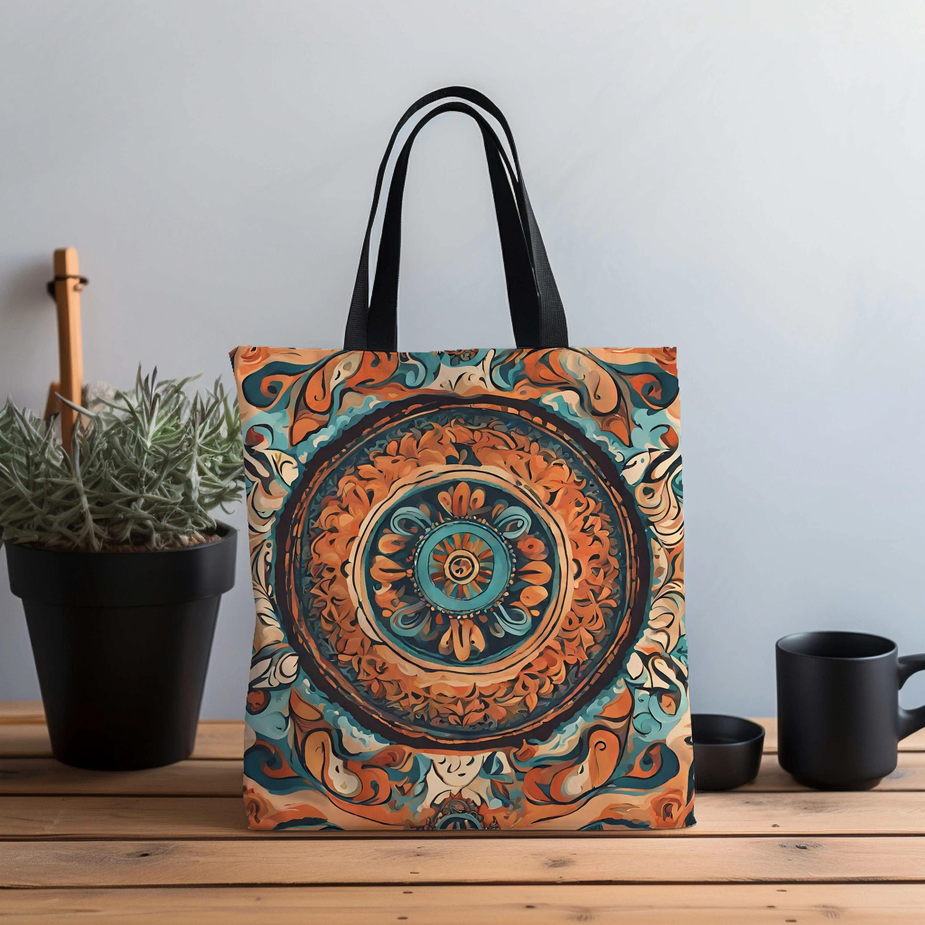 Boho Canvas Tote Bag Large Classic