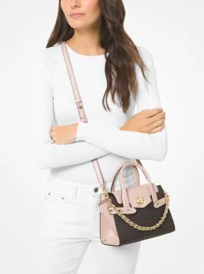 Carmen Extra-Small Logo and Leather Belted Satchel