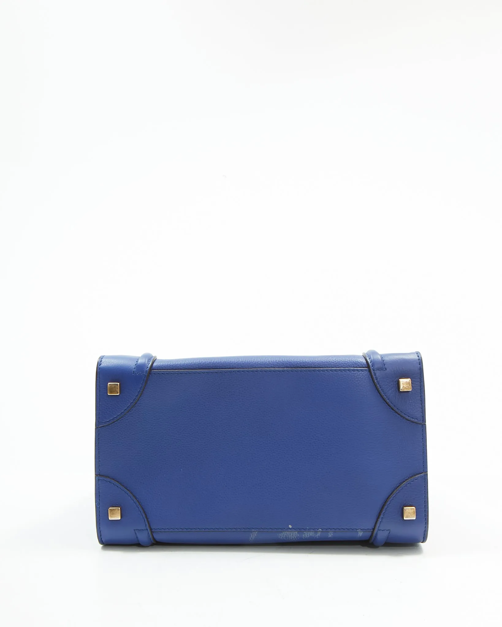 Celine Royal Blue Leather Micro Luggage Tote Bag