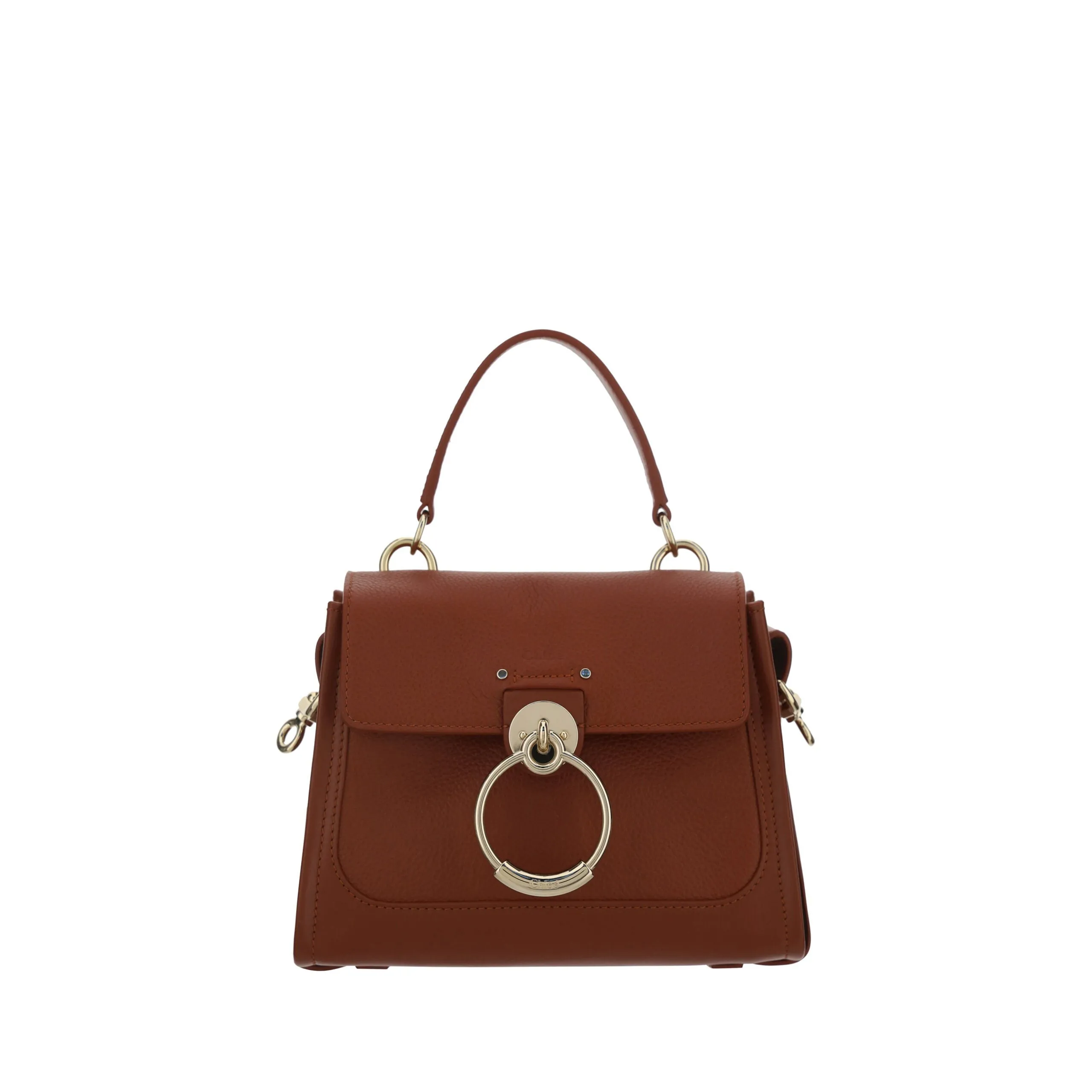 Chloé Elegant Sepia Brown Calfskin Shoulder Handbag