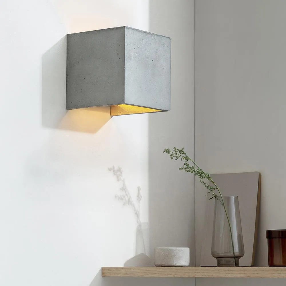 Concrete Cubic up and down wall light