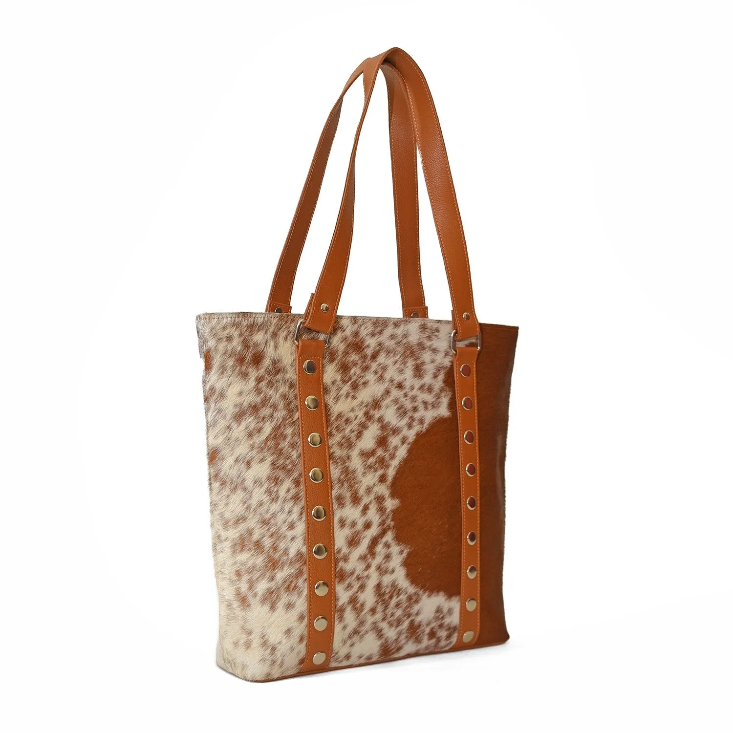 Cowhide Hair On Handbags  Brown & white