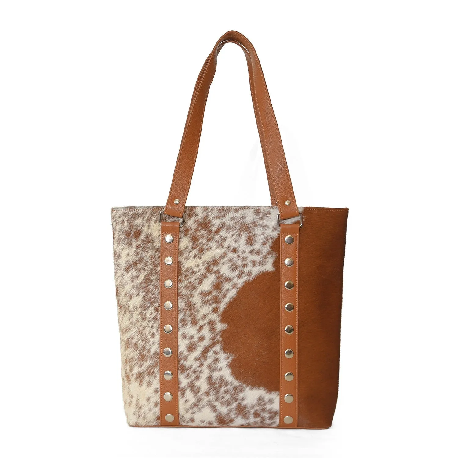 Cowhide Hair On Handbags  Brown & white