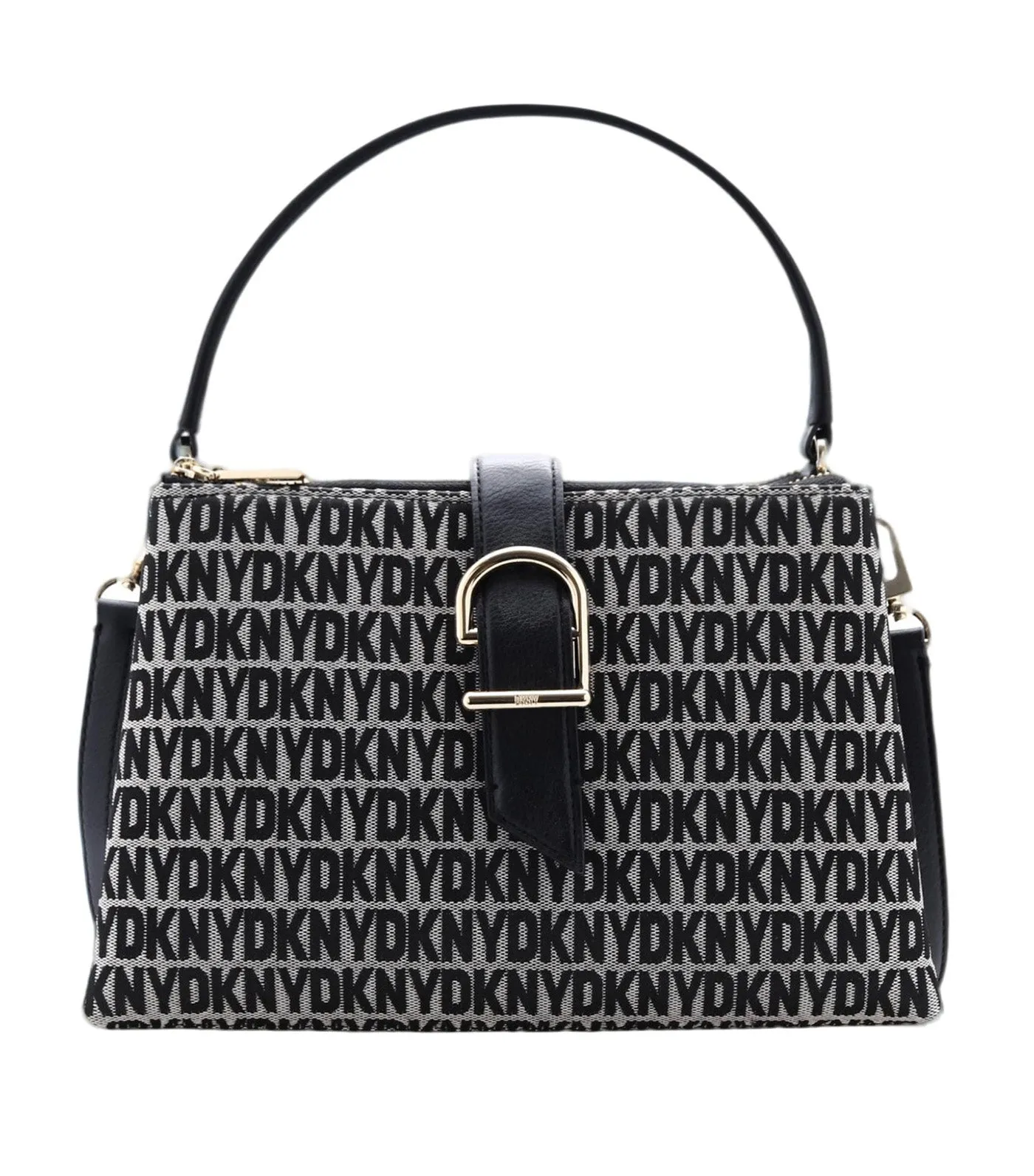 Deena Top Handle Satchel Black Logo/Black