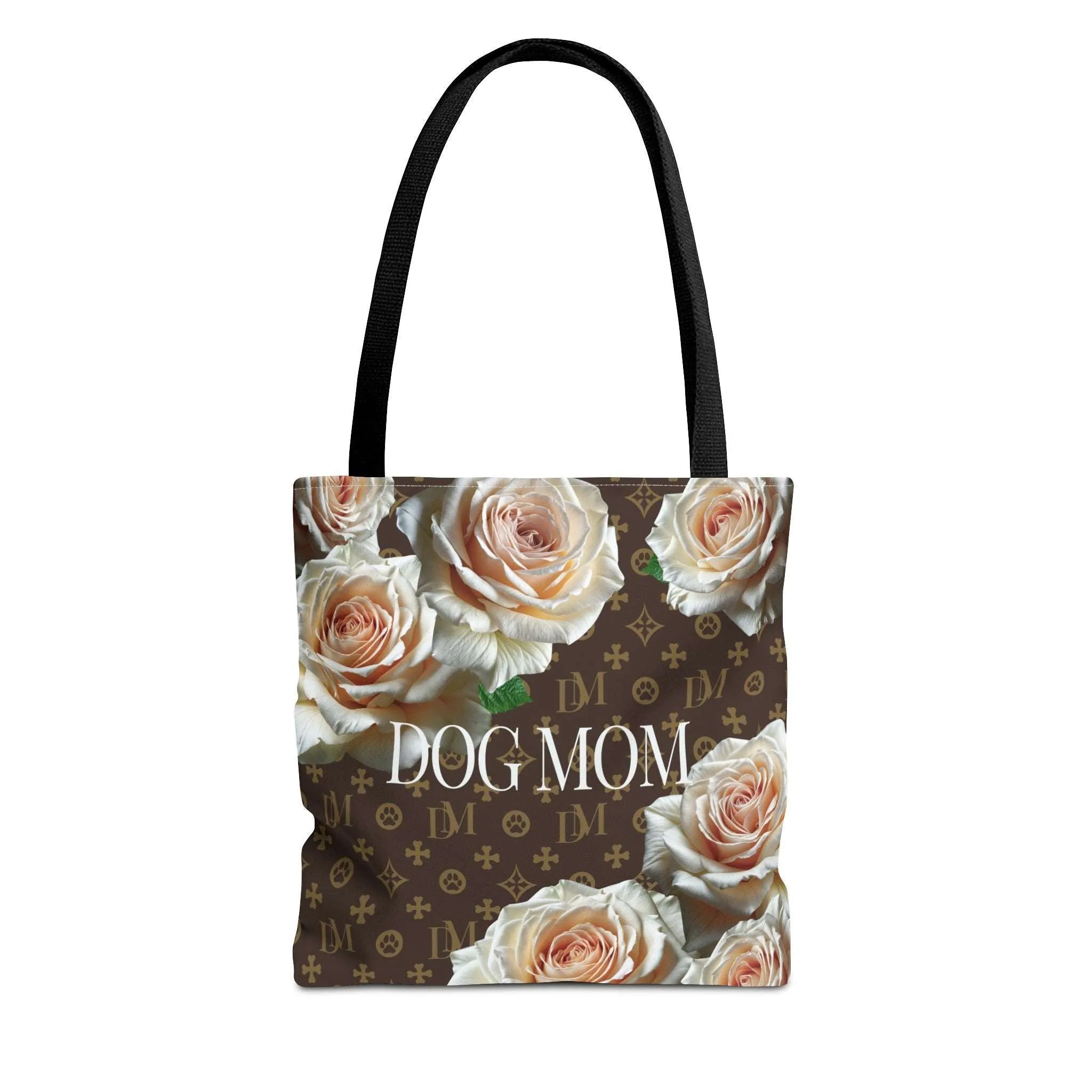 Dog Mom "DM" Signature Motif Champagne Rose Market Tote Bag