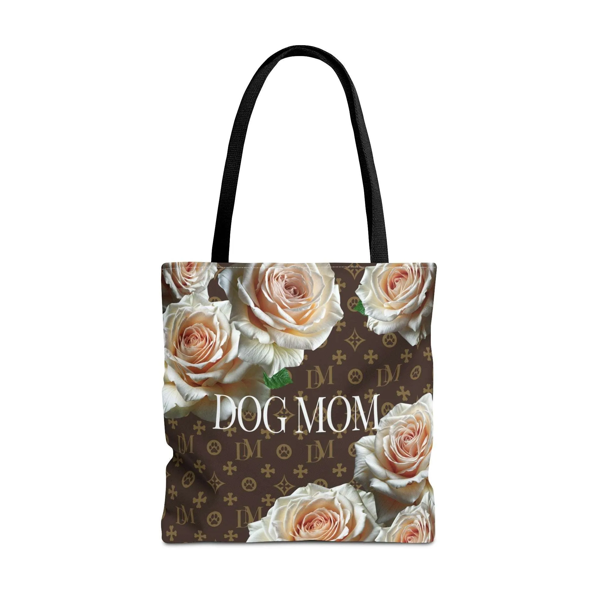 Dog Mom "DM" Signature Motif Champagne Rose Market Tote Bag