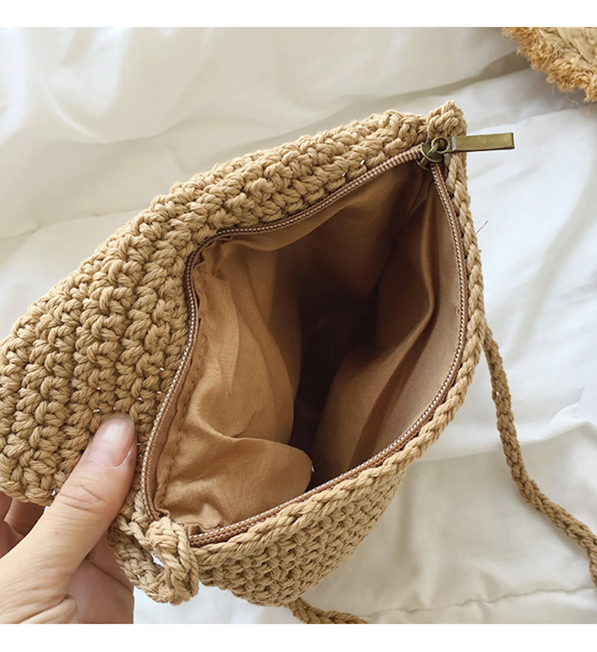 Elena Handbags Handmade Crochet Mini Purse with Tassel