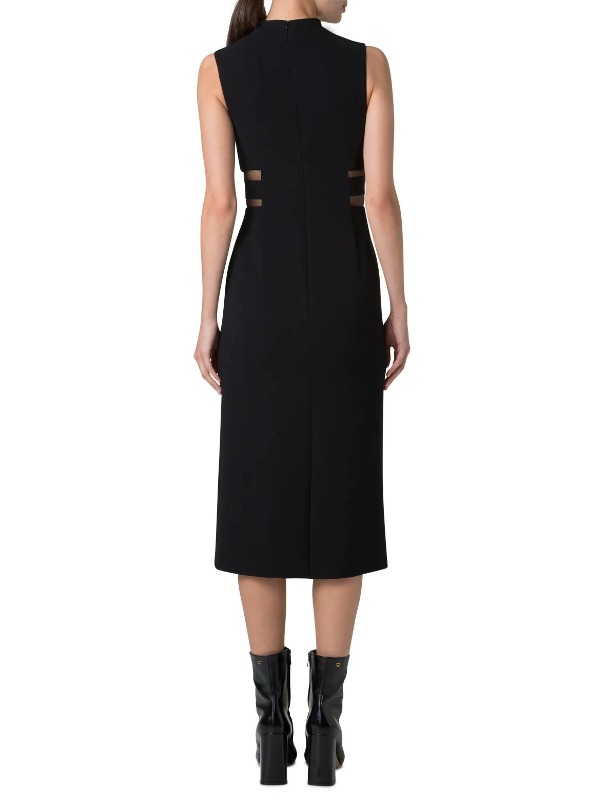 Evening Sheath Dress with Tulle Waist Inset