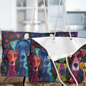 Exotic Whimsical Dog Art Market Weekender Tote Bag