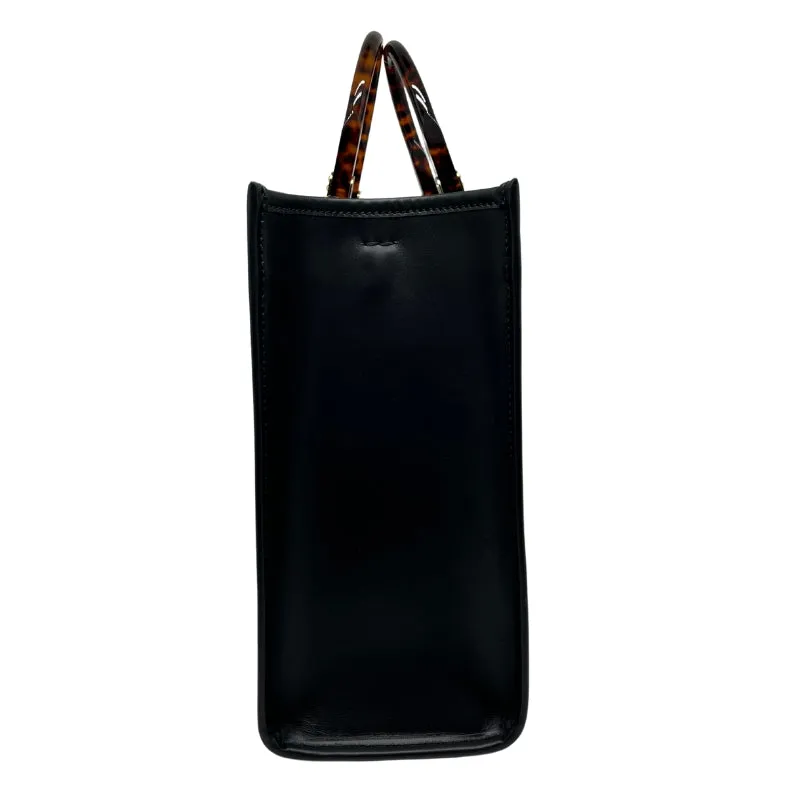 Fendi Sunshine Medium Black Leather Shopper Tote