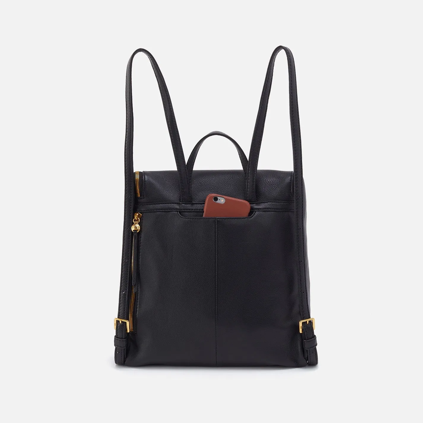 Fern Backpack In Pebbled Leather - Black