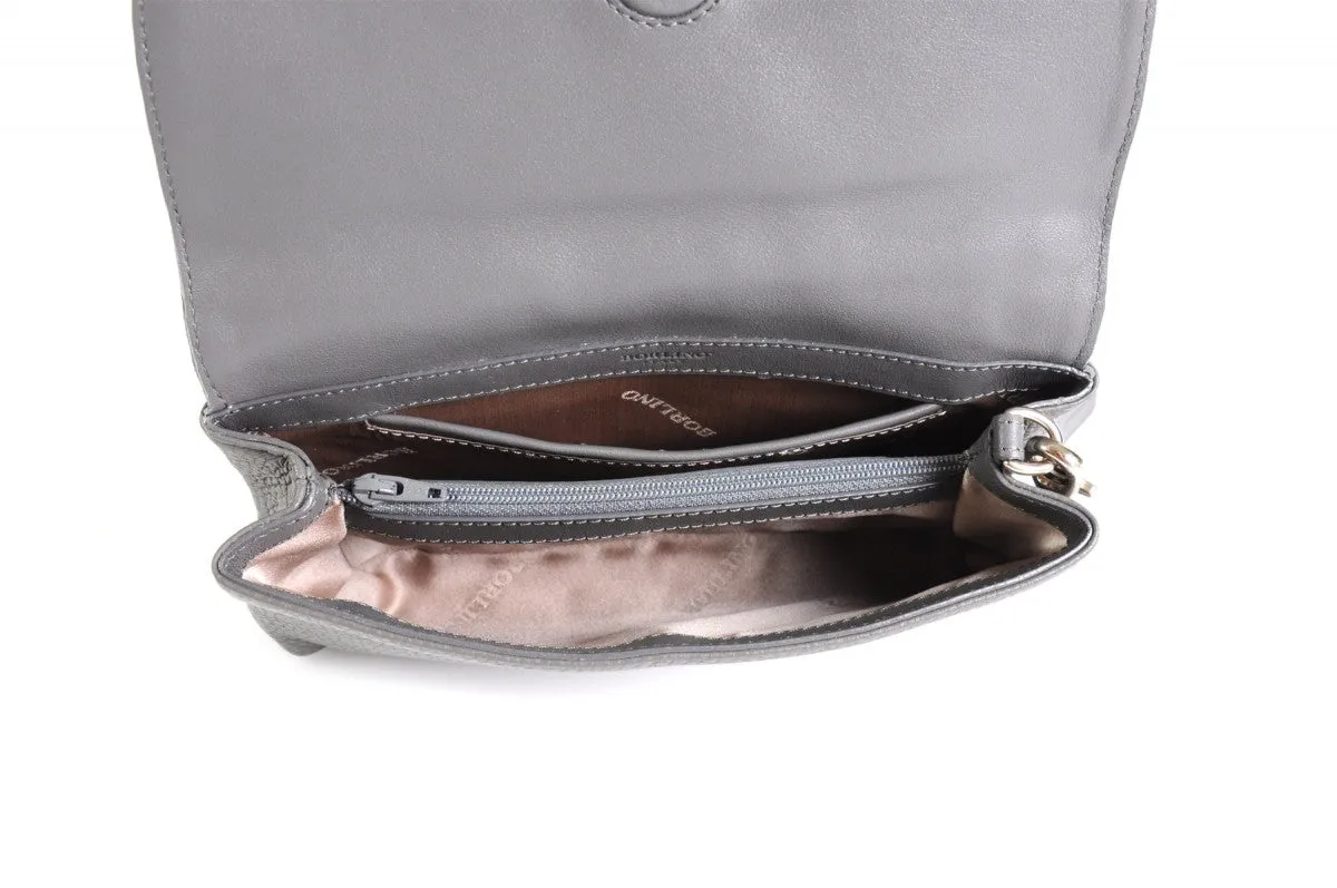 Handmade Italian Leather Clutch - Roma - Pompeii Grey