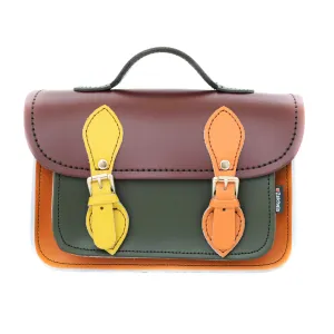 Handmade Leather Micro Satchel - Autumnal Kaleidoscope