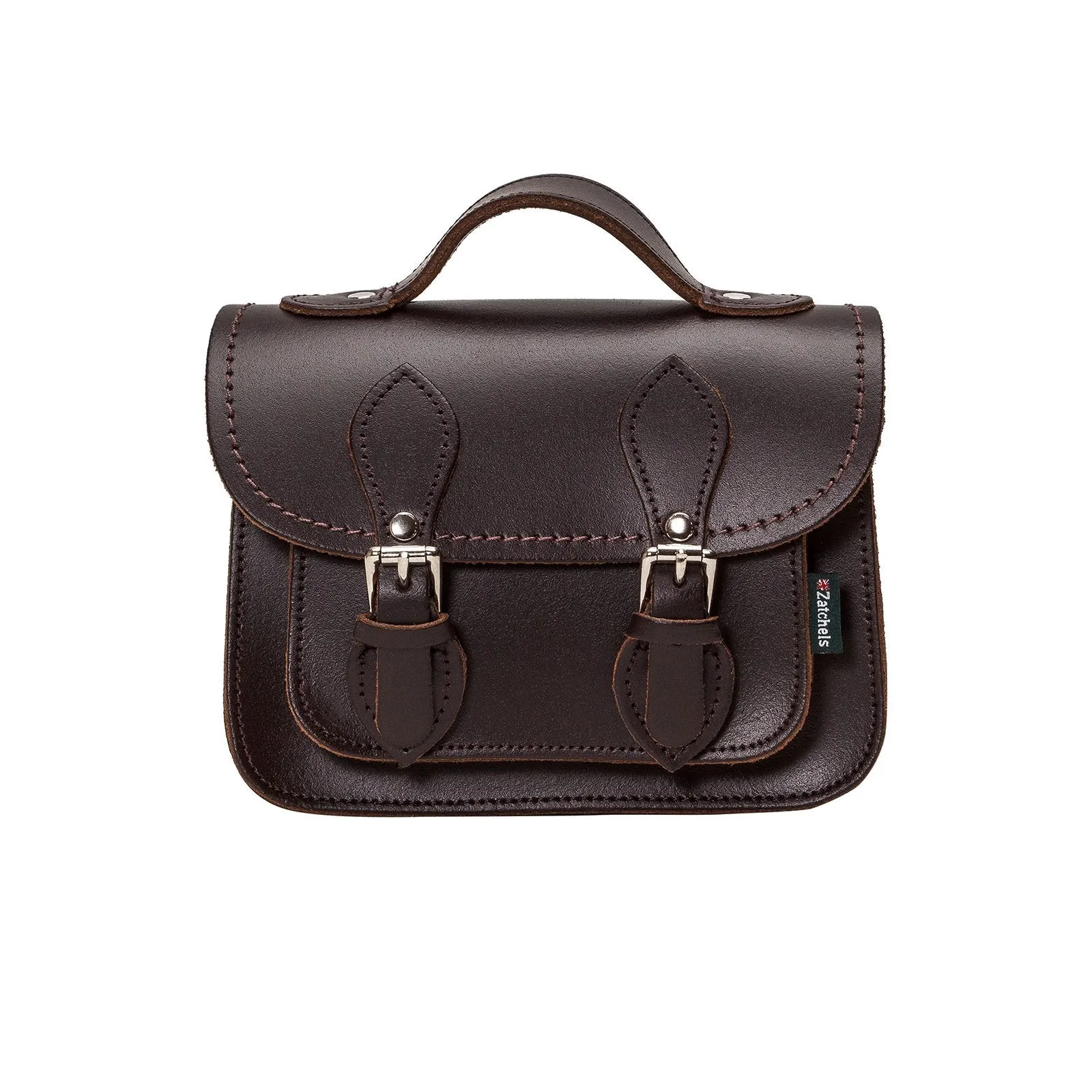 Handmade Leather Micro Satchel - Dark Brown