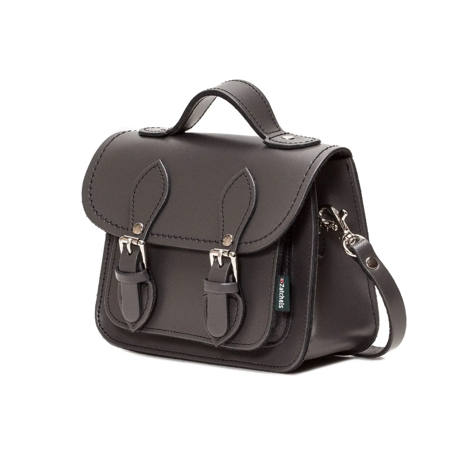 Handmade Leather Micro Satchel - Graphite