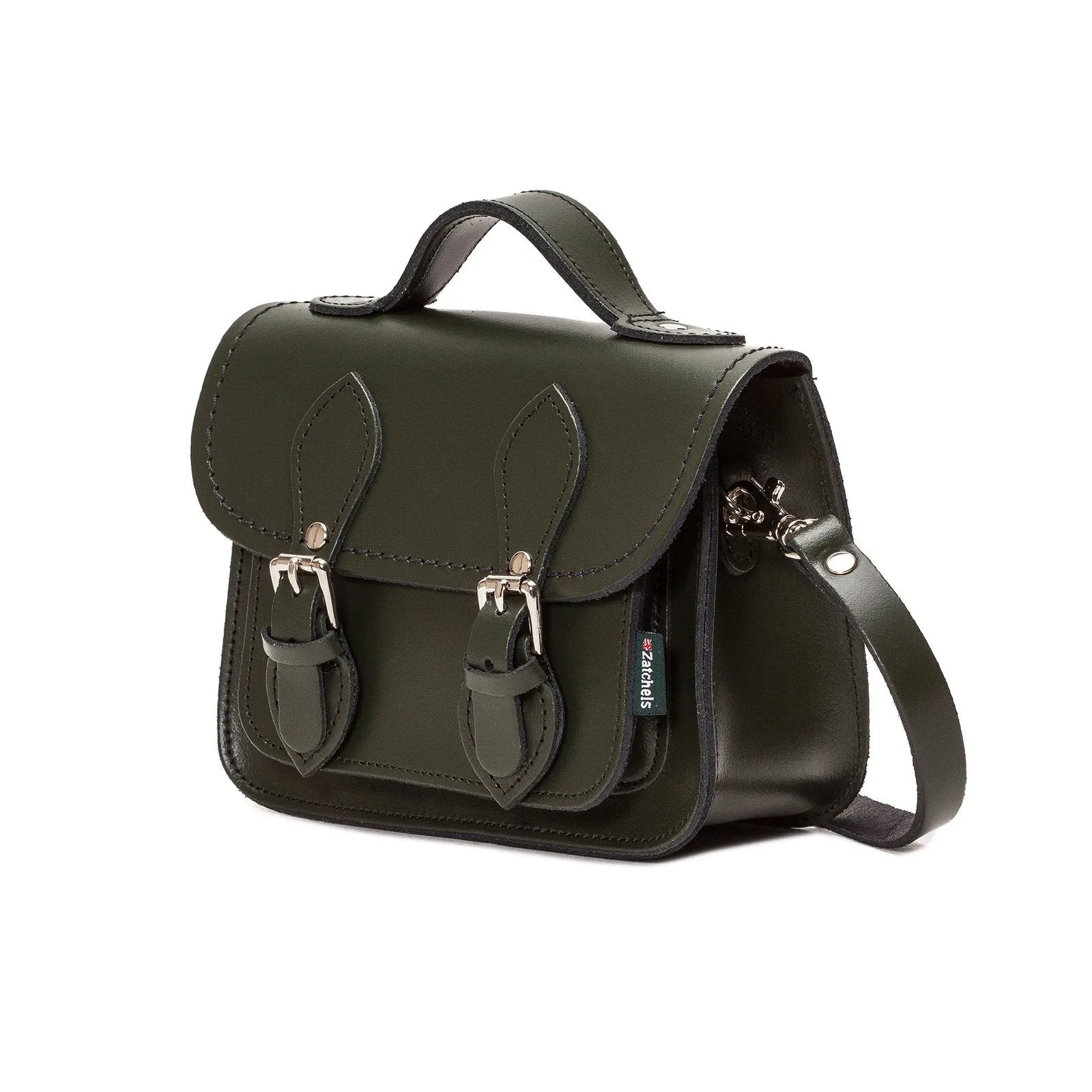 Handmade Leather Micro Satchel - Ivy Green