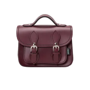 Handmade Leather Micro Satchel - Marsala Red