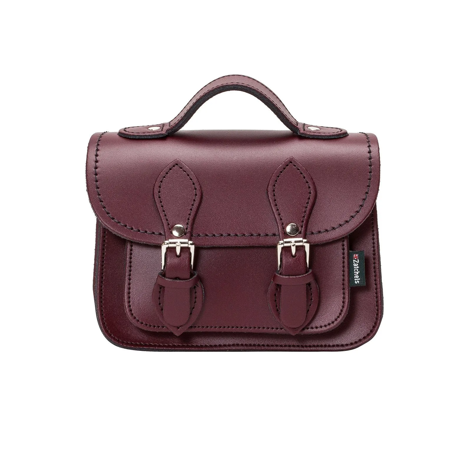 Handmade Leather Micro Satchel - Marsala Red