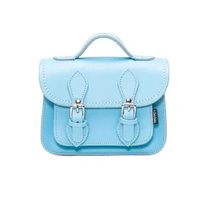 Handmade Leather Micro Satchel - Pastel Baby Blue