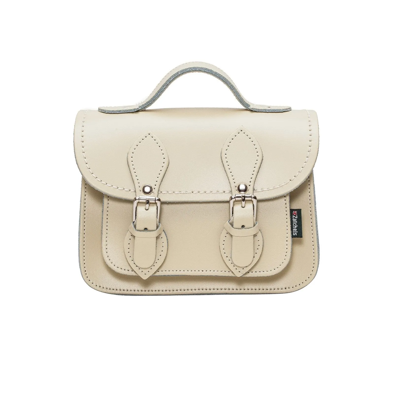 Handmade Leather Micro Satchel - Pastel Cream