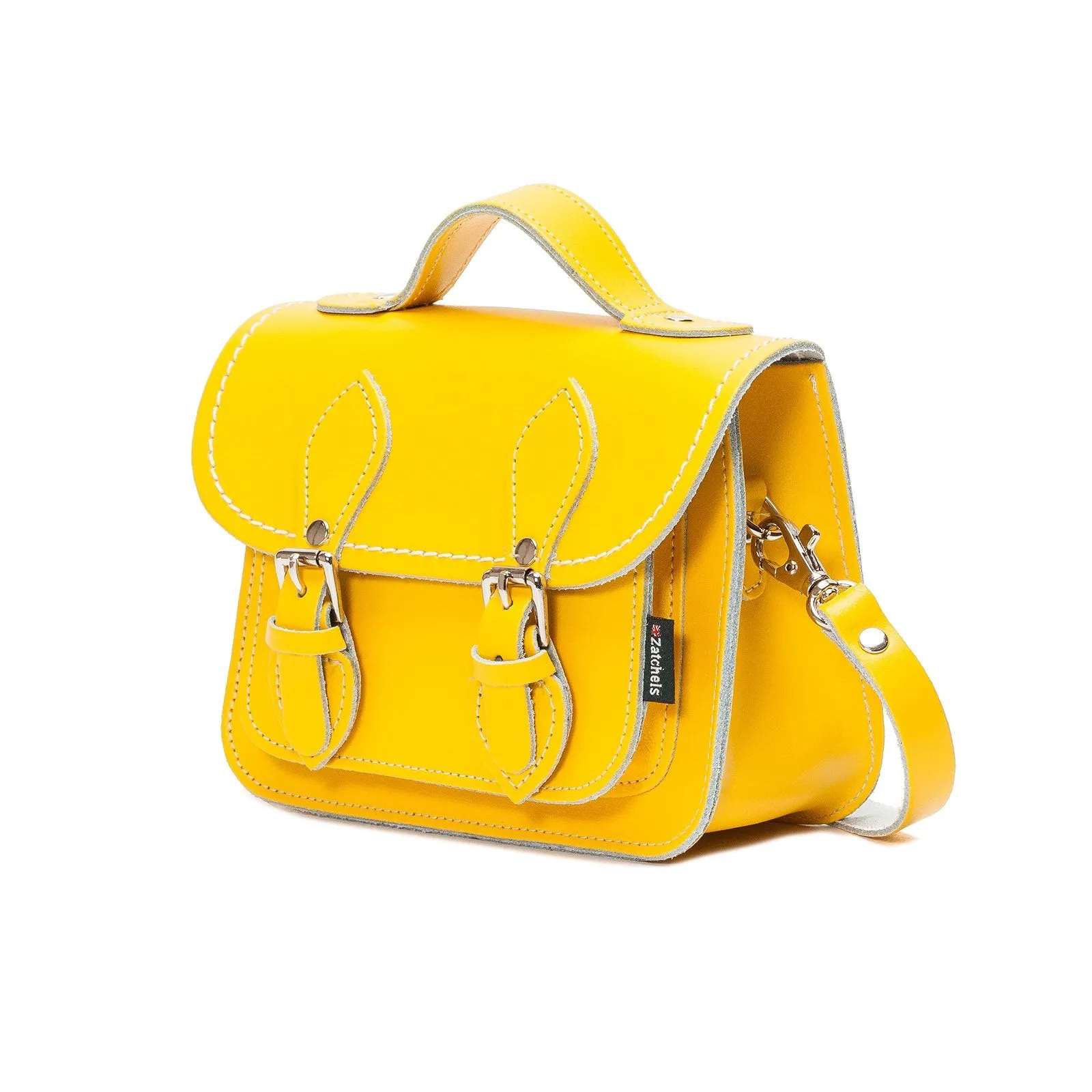 Handmade Leather Micro Satchel - Pastel Daffodil Yellow