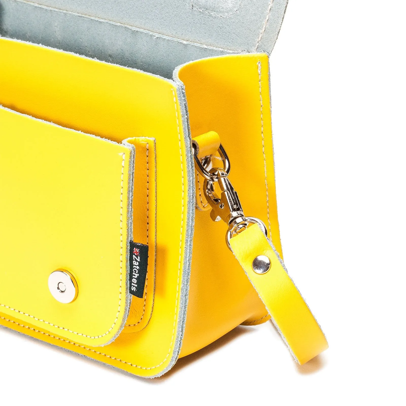 Handmade Leather Micro Satchel - Pastel Daffodil Yellow