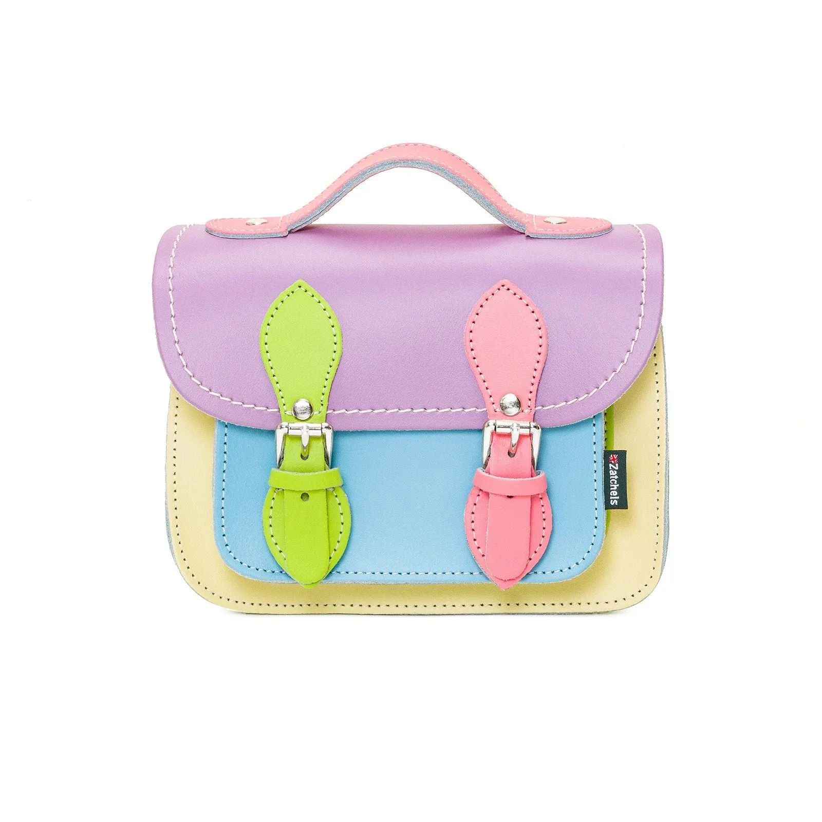 Handmade Leather Micro Satchel - Pastel Kaleidoscope