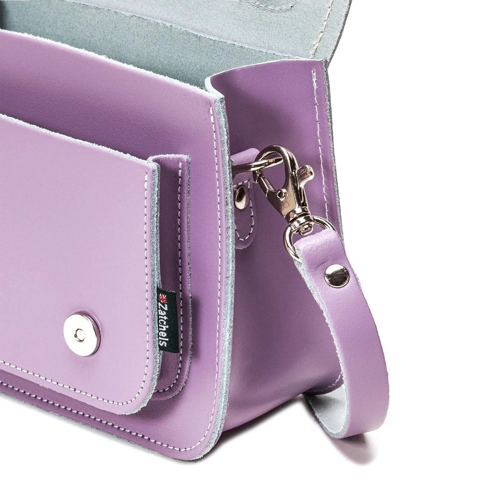 Handmade Leather Micro Satchel - Pastel Violet