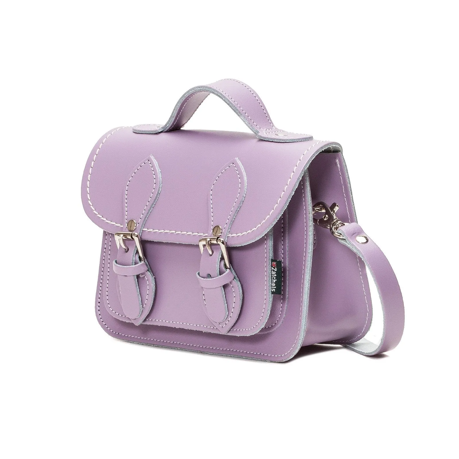 Handmade Leather Micro Satchel - Pastel Violet