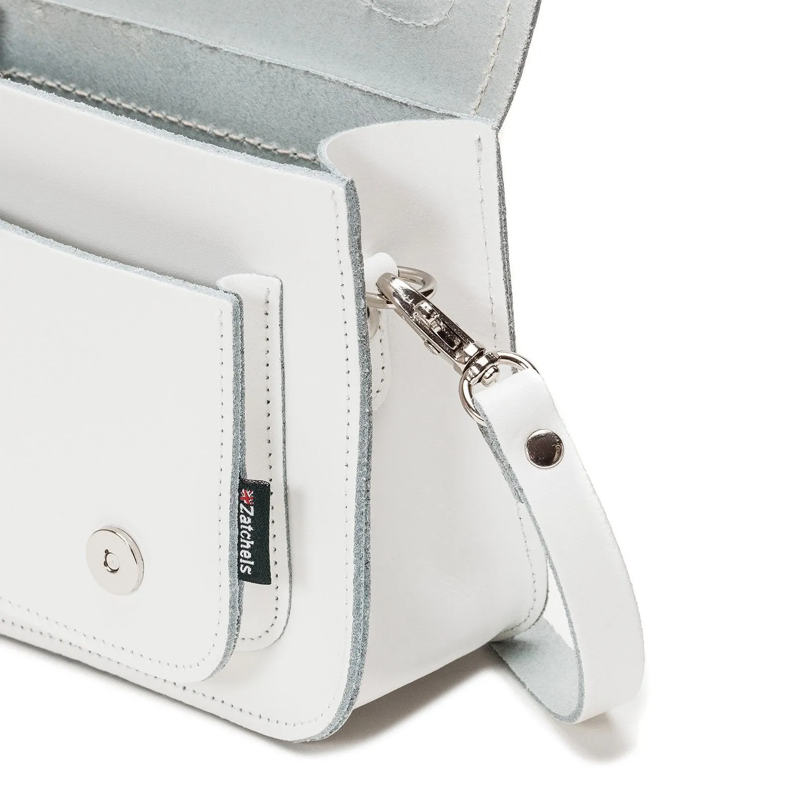 Handmade Leather Micro Satchel - White