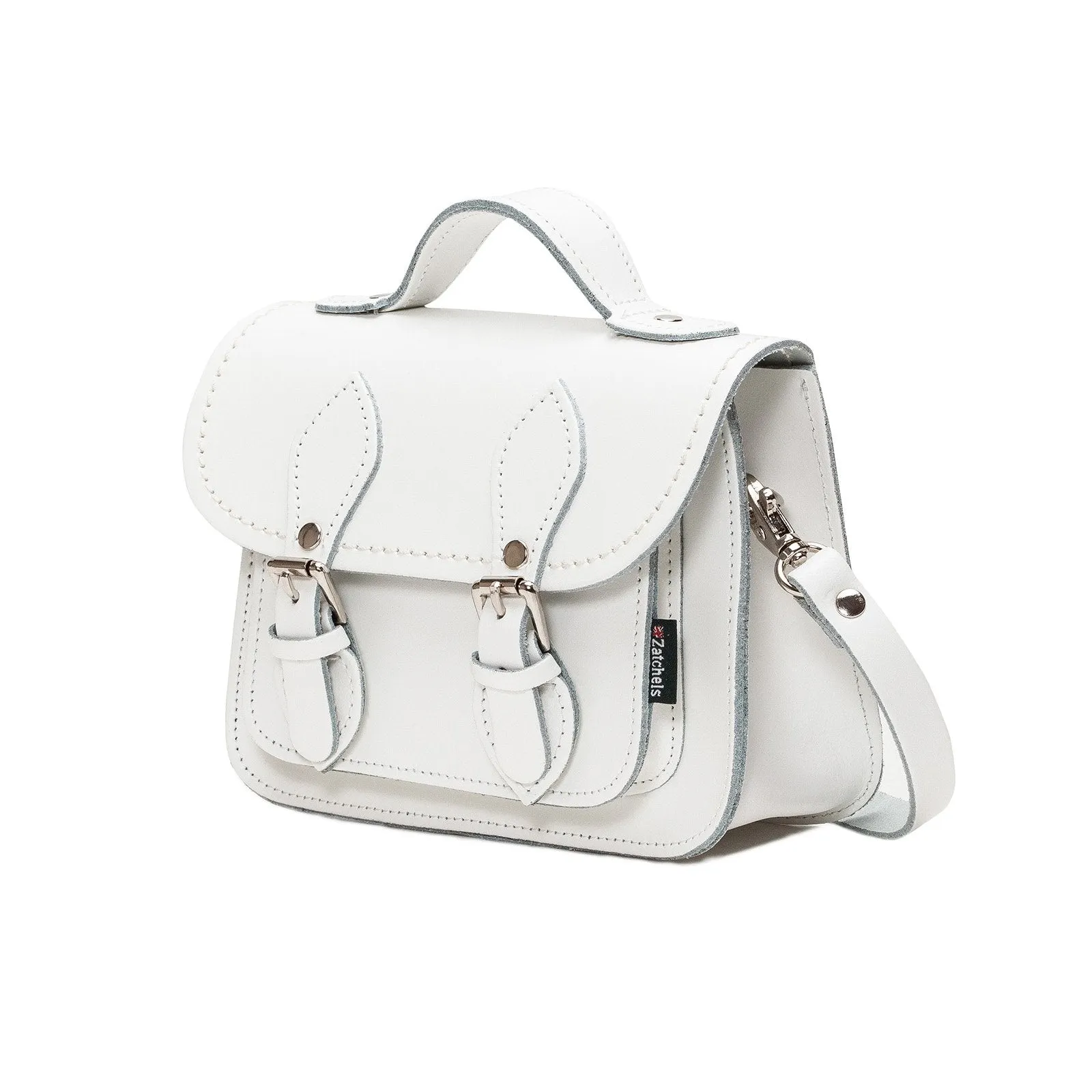 Handmade Leather Micro Satchel - White