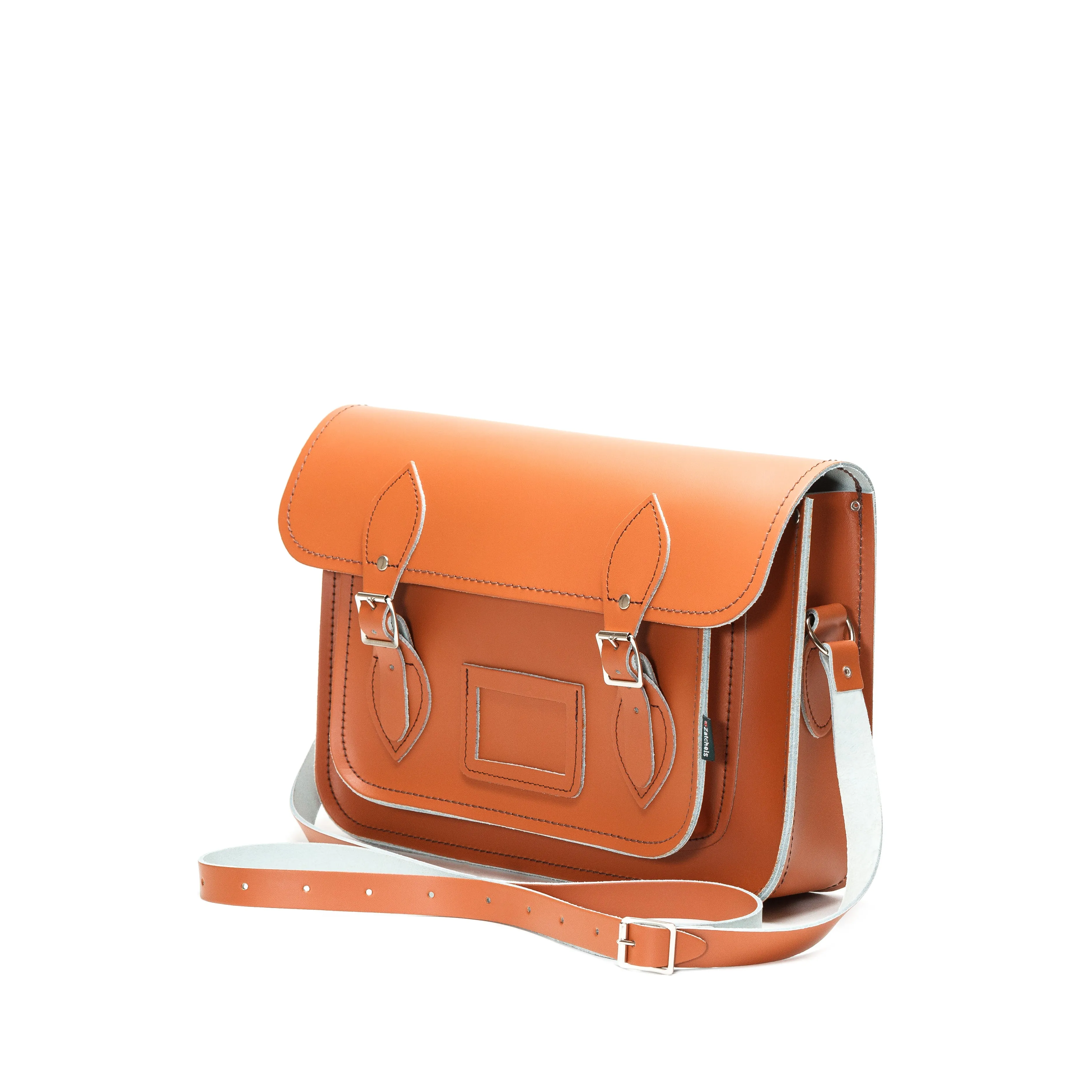 Handmade Leather Satchel - Burnt Orange