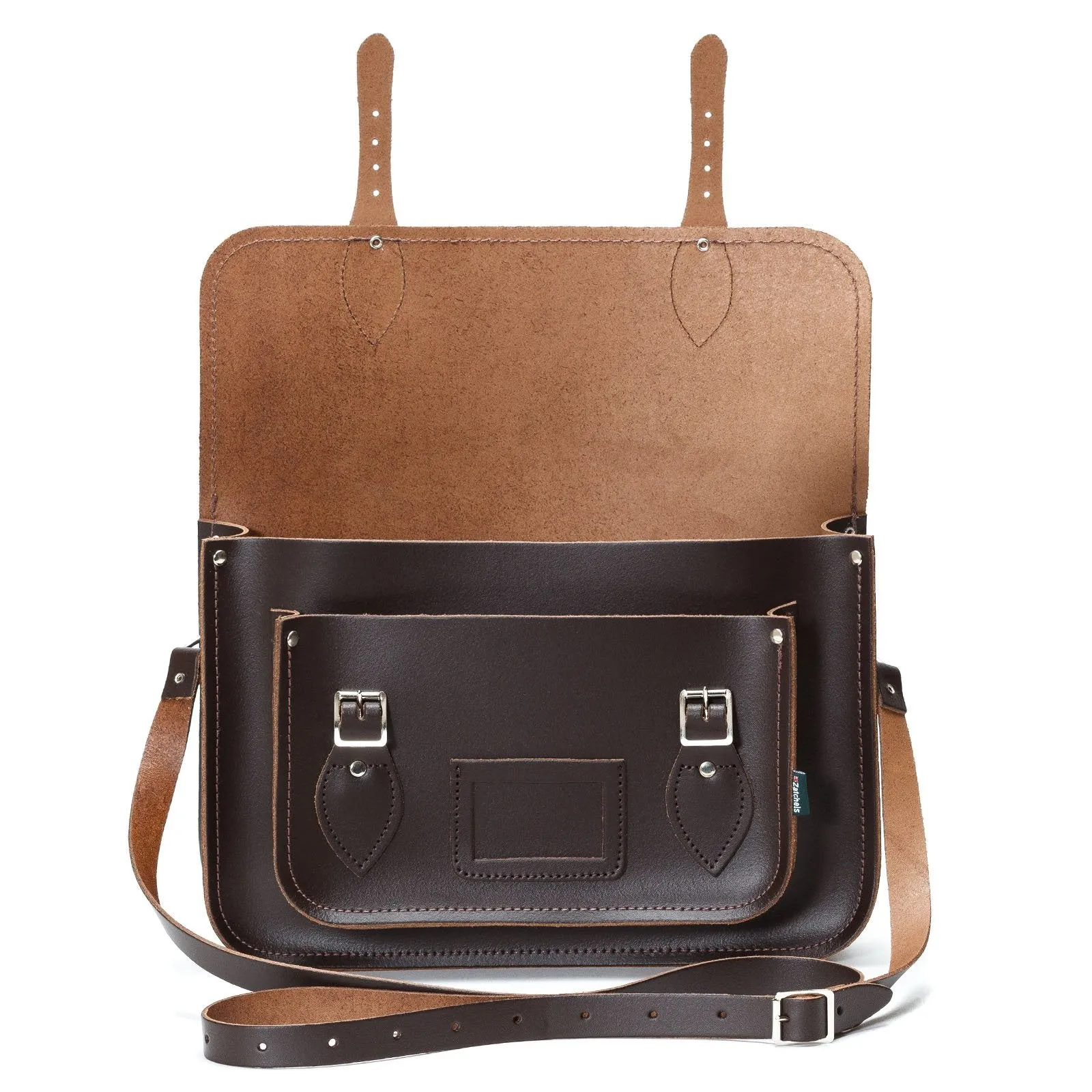 Handmade Leather Satchel - Dark Brown