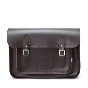 Handmade Leather Satchel - Dark Brown