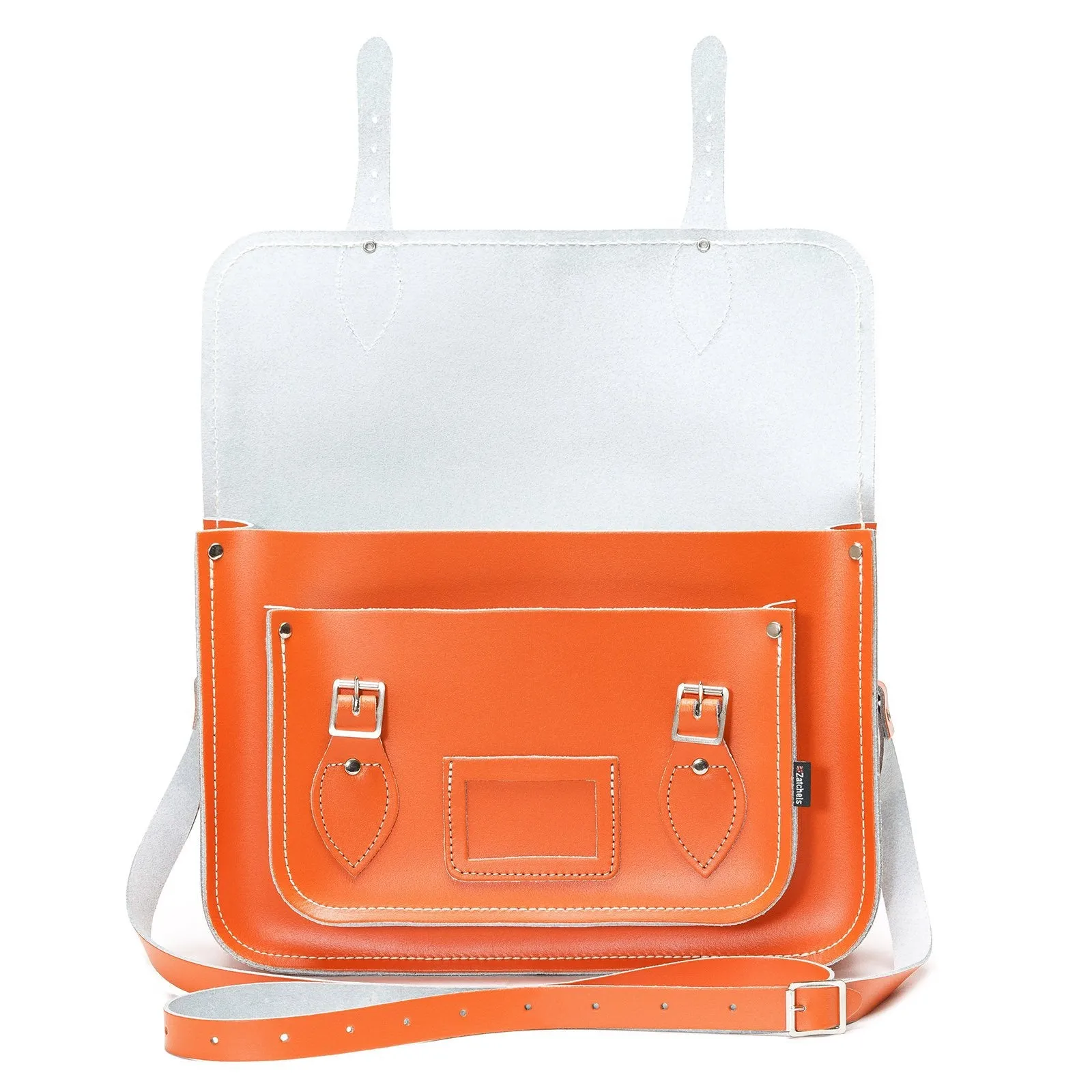 Handmade Leather Satchel - Orange