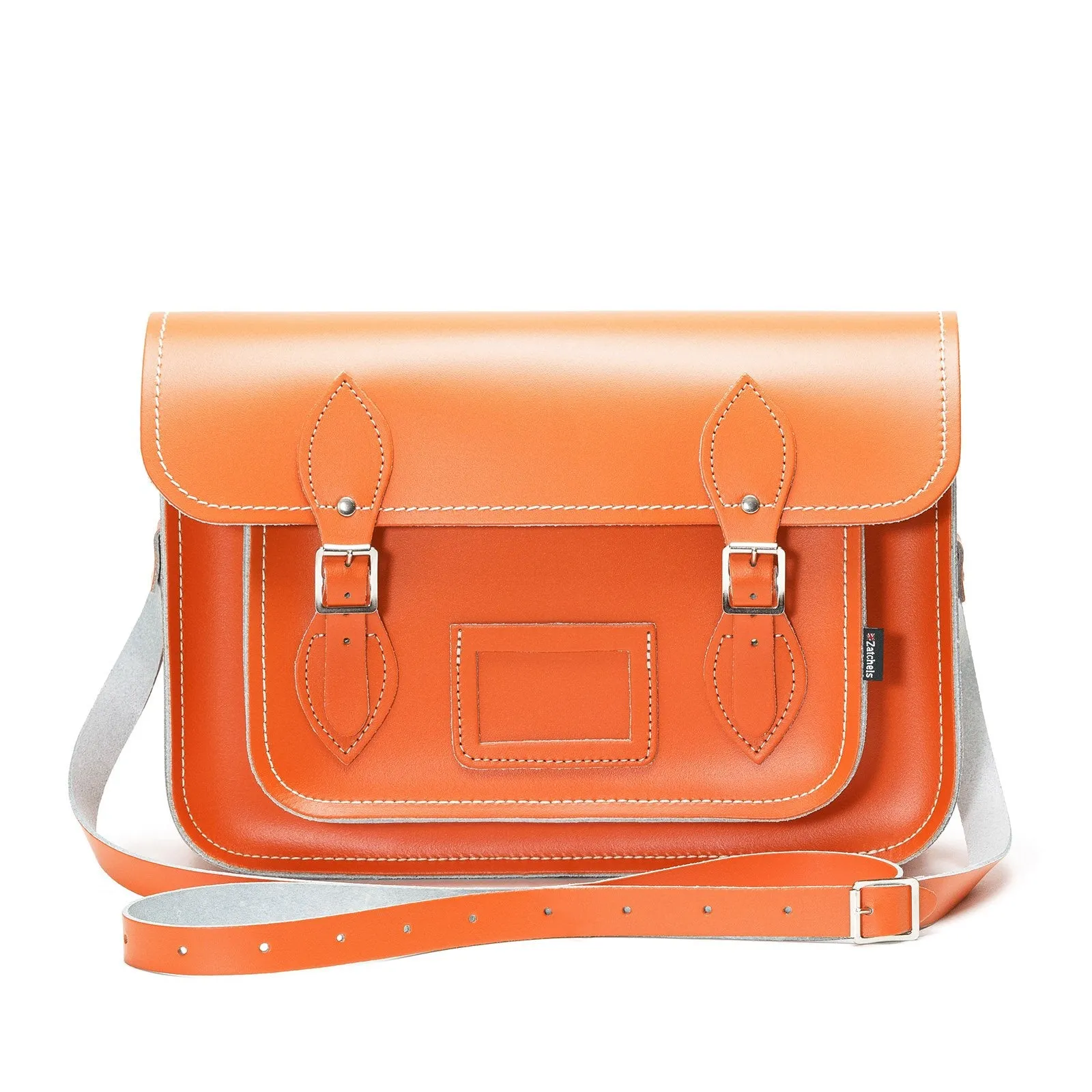 Handmade Leather Satchel - Orange