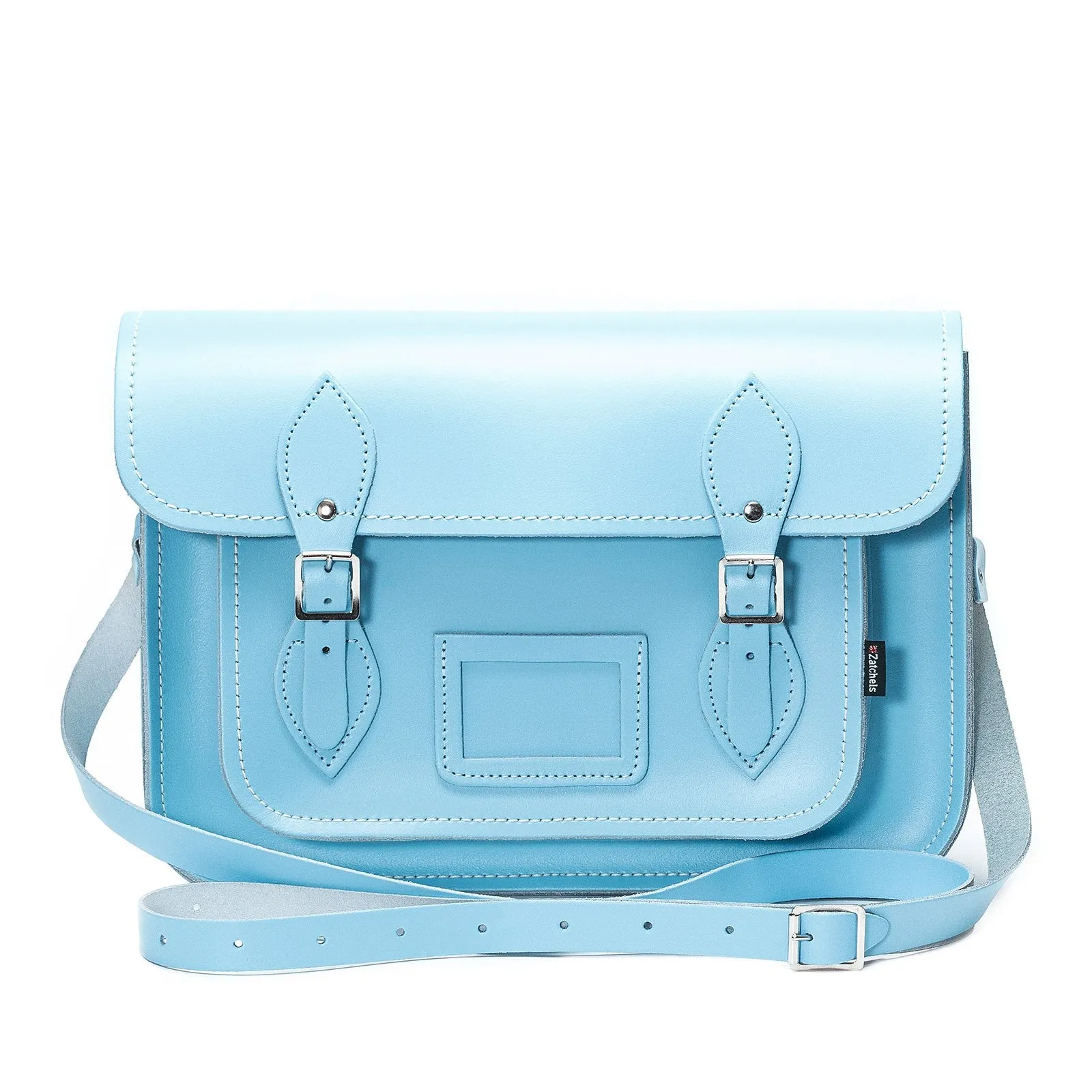 Handmade Leather Satchel - Pastel Baby Blue