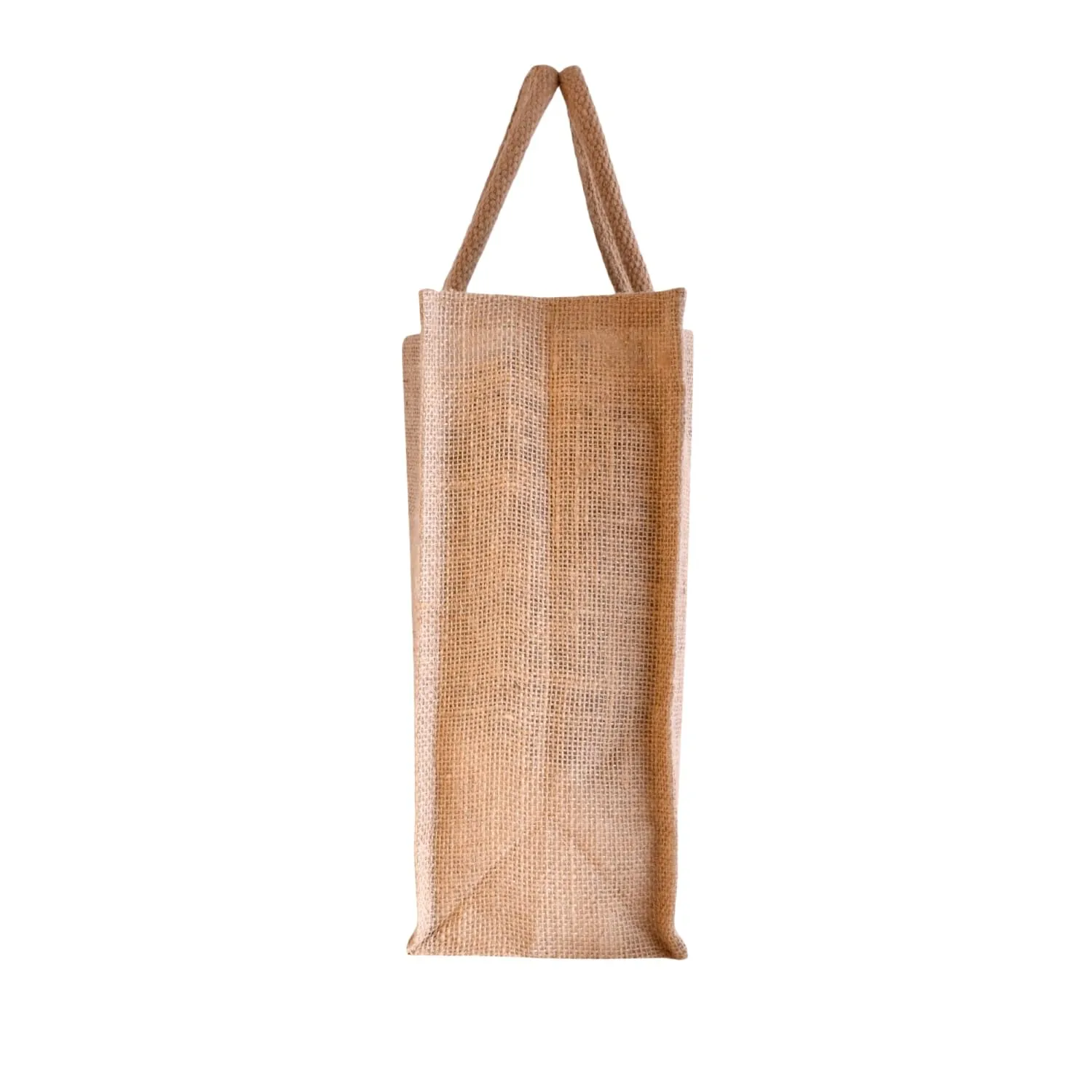 Heart Home Grocery Bag | Jute Carry Bag | Reusable Shopping Bag | Lunch Handbag | Zipper Grocery Bag with Handle | Plain Daily Utility Grocery Bag | Brown