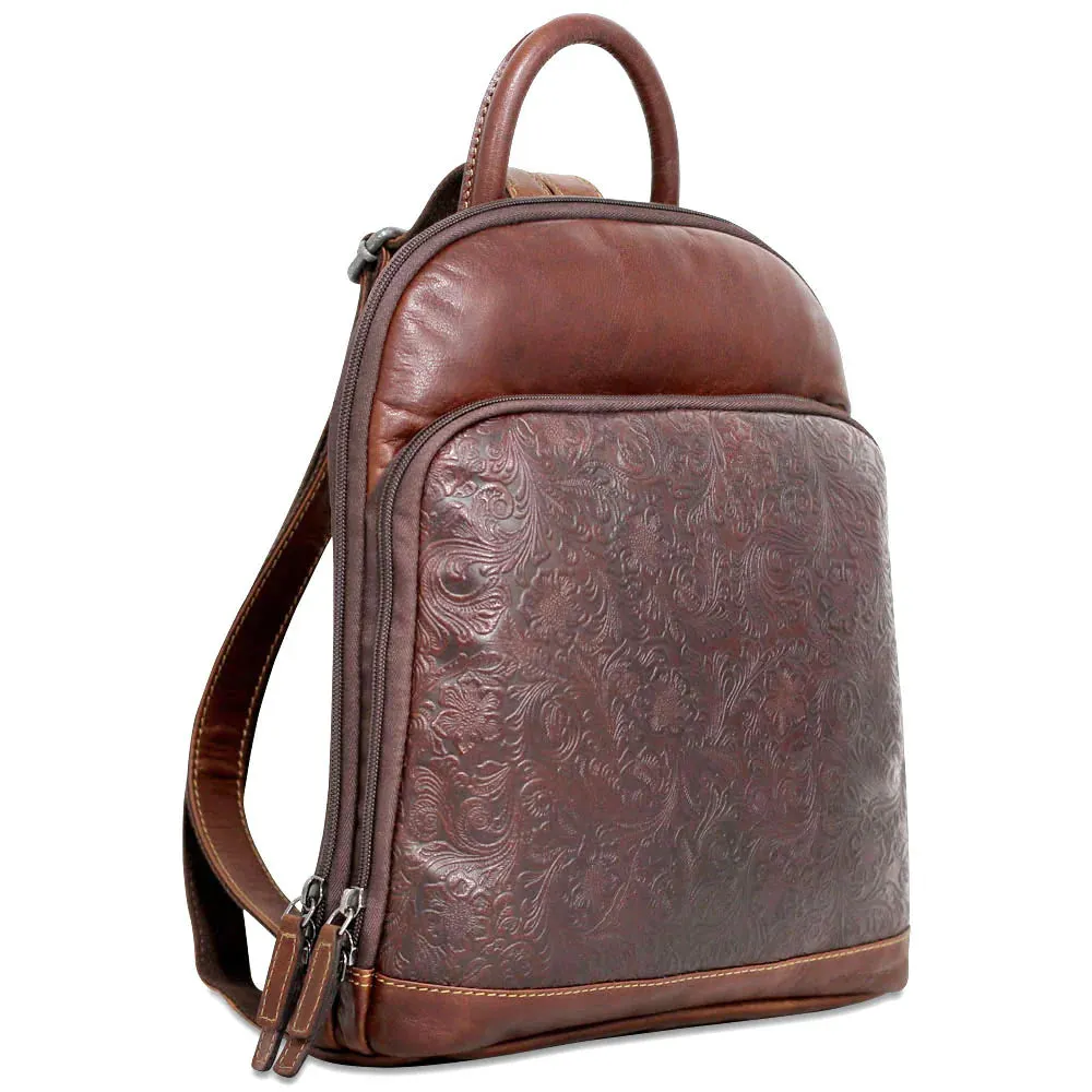 Jack Georges Voyager Floral Small Backpack Brown