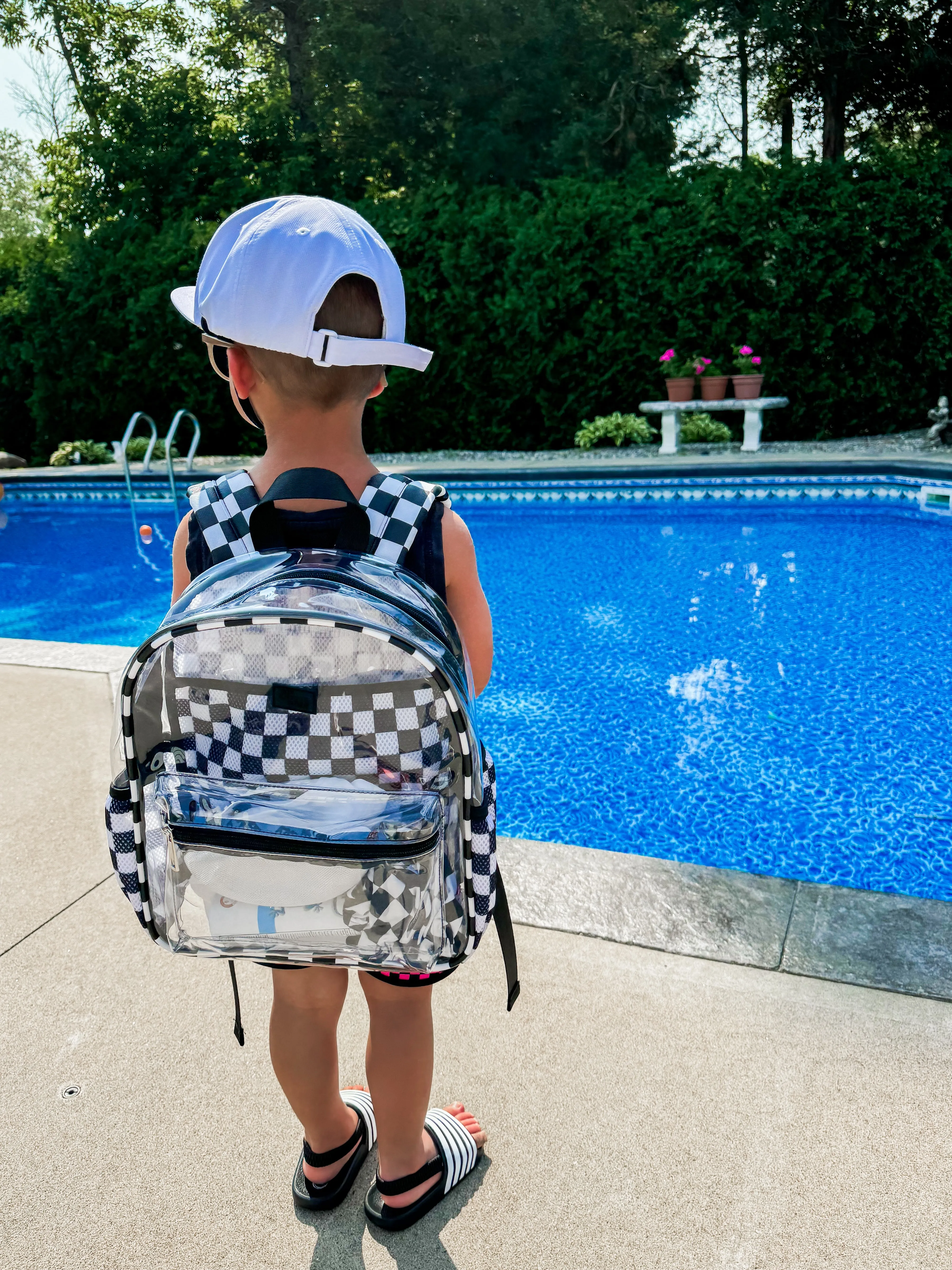 Kids Clear Checkered Backpack