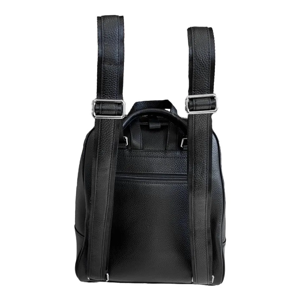 KINGSCLIFF - Black Premium Genuine Leather Backpack