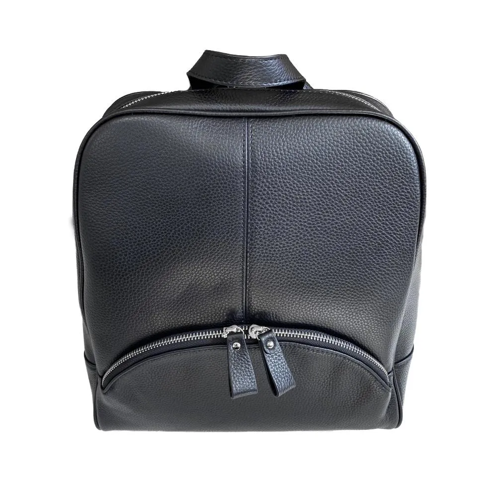 KINGSCLIFF - Black Premium Genuine Leather Backpack