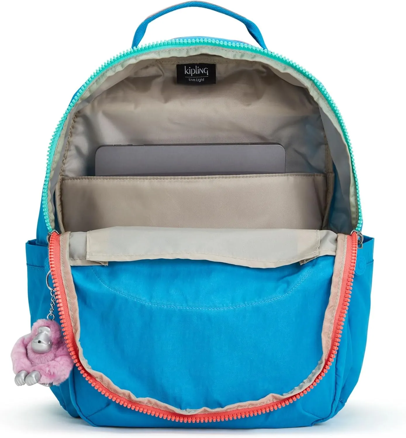 Kipling Seoul Large Nylon 15" Laptop Backpack Azure Sky Blue