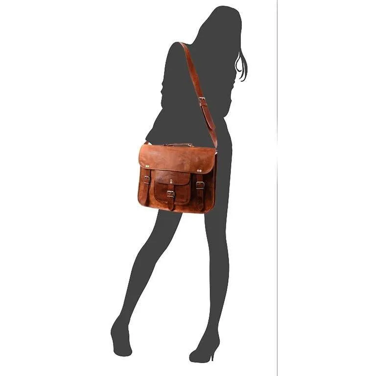 Large Satchel with Front Pocket and Handle